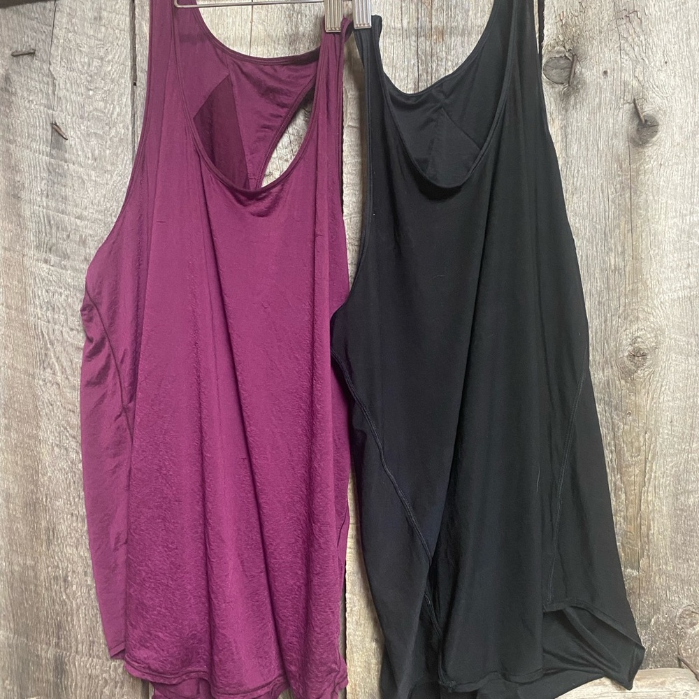 lululemon athletica Black and Purple Tank Tops